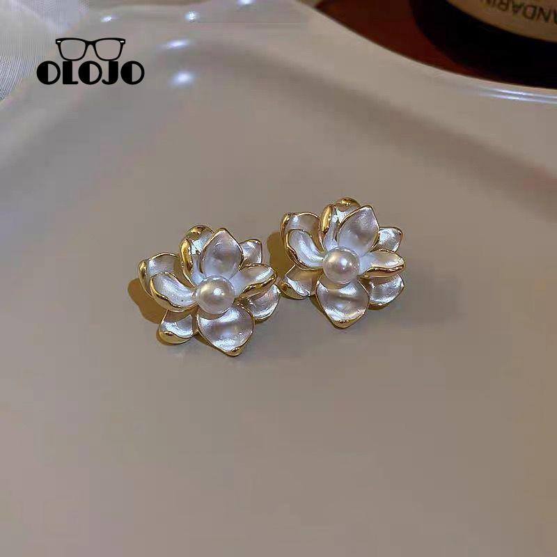 【COD】3d Bunga Besar Anting Wanita Temperamen Fashion Retro925 Perak Stitch Earrings