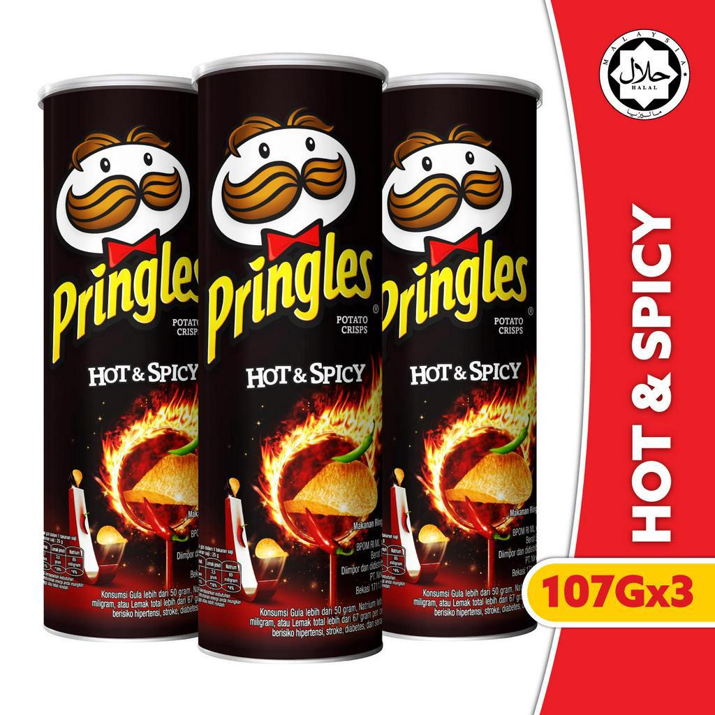 

[Ready-Stock]/ Pringles Hot & Spicy 107 gr chips x 3 pcs