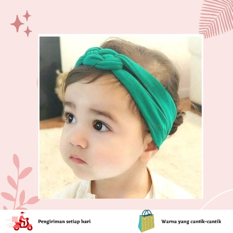 Bandana Bayi Model Kepang / Headband baby newborn / bando anak