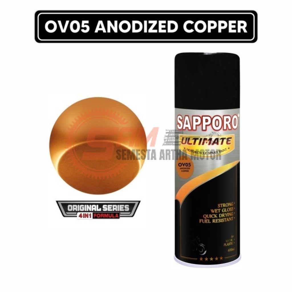 

Pilox Sapporo Ultimate OV05 Anodized Copper Series 4in1 Cat Semprot 400ml Pilok Aerosol Spray