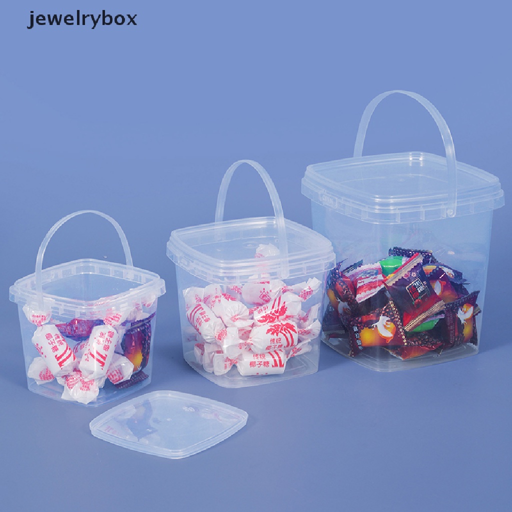 [jewelrybox] Ember Plastik 280ML/500ML/1L/2L Dengan Tutup Dan Pegangan Food Storge Container Boutique