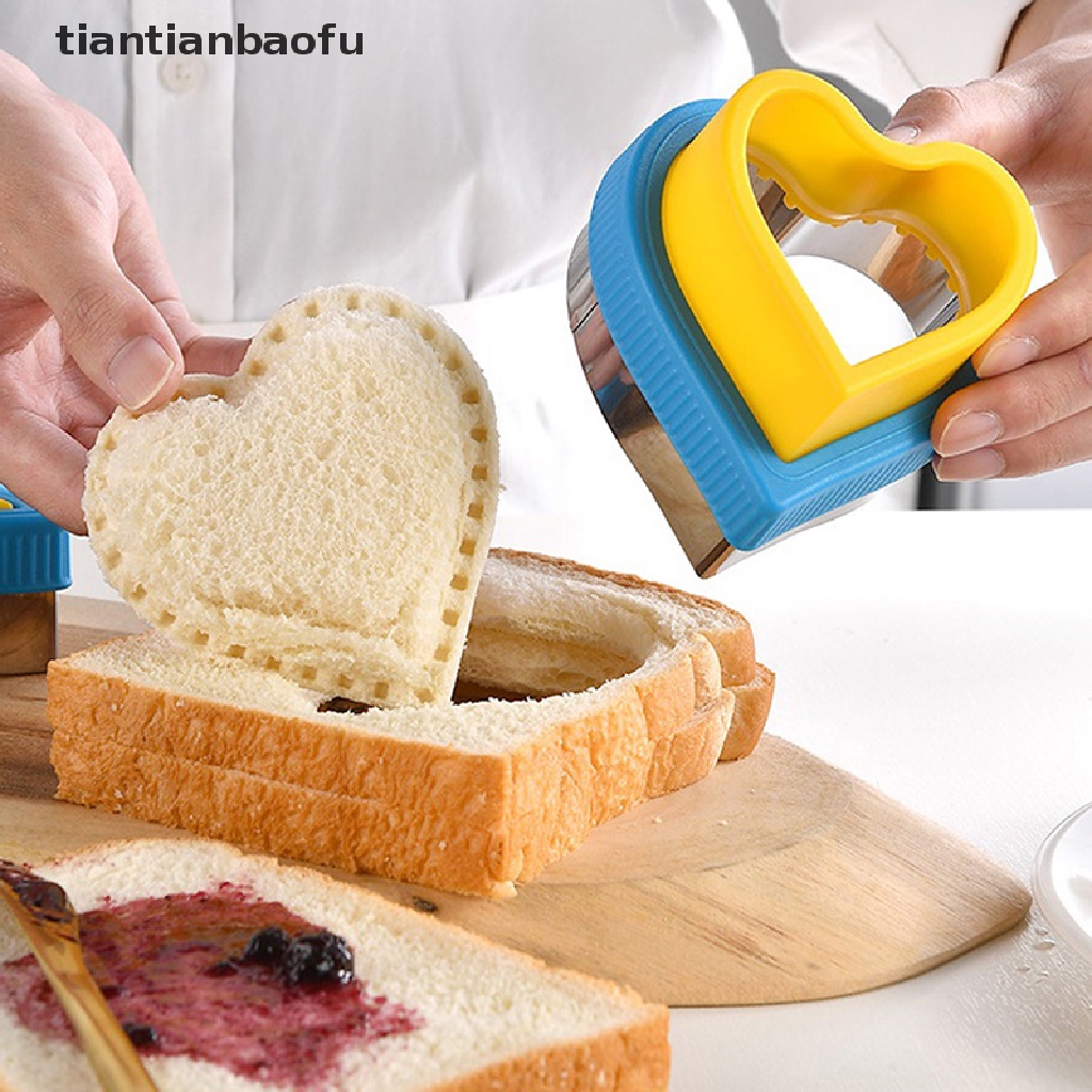 [tiantianbaofu] Sandwich Cutter and Sealer Set Alat Pemotong Kue Kering Sayuran Buah Sandwich Cutter Butik