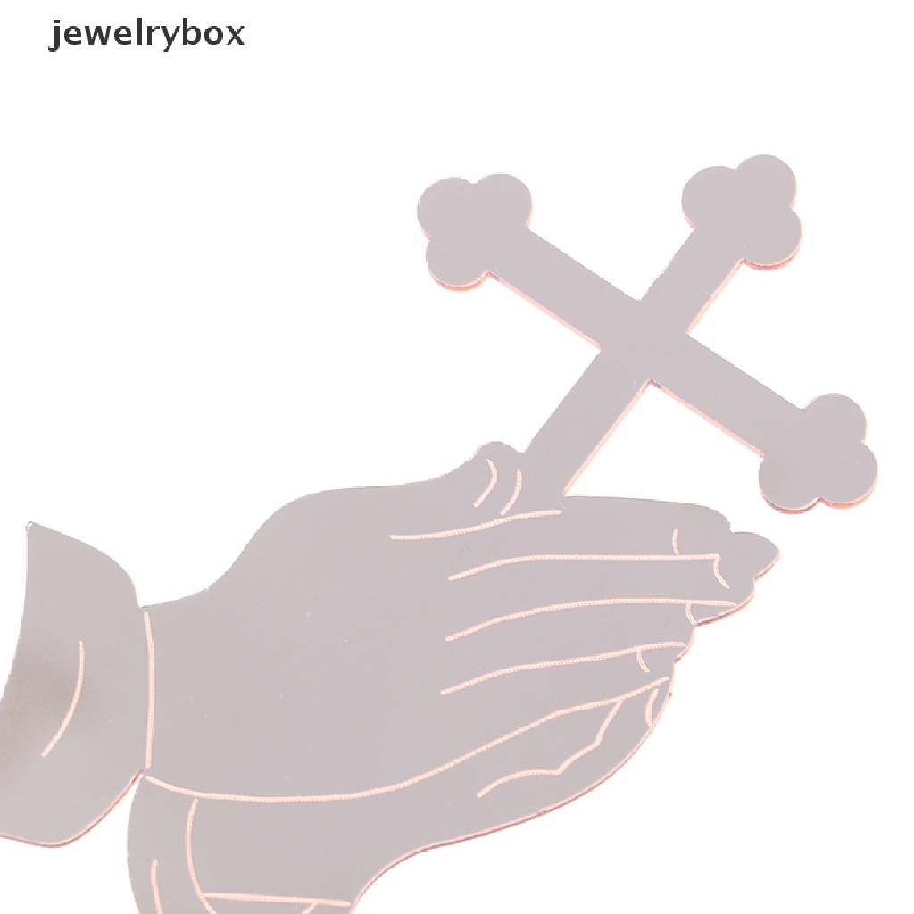 [jewelrybox] 5pcs Mirror Acrylic Cross Cupcake Topper Baptisan Dekorasi Kue Perlengkapan Butik