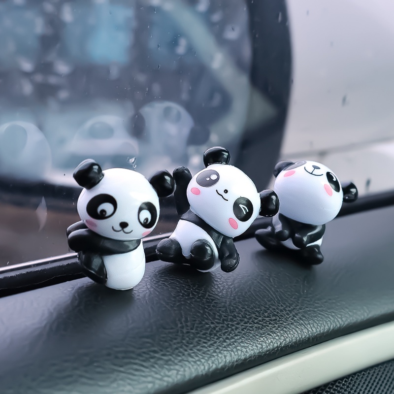 [Unggulan] Mini Self-sticky Kartun Hewan Mainan Auto Dashboard Spion Fun Dekorasi Kabinet Meja Belajar Dekorasi Aksesoris Resin Panda Babi Ayam Ornamen