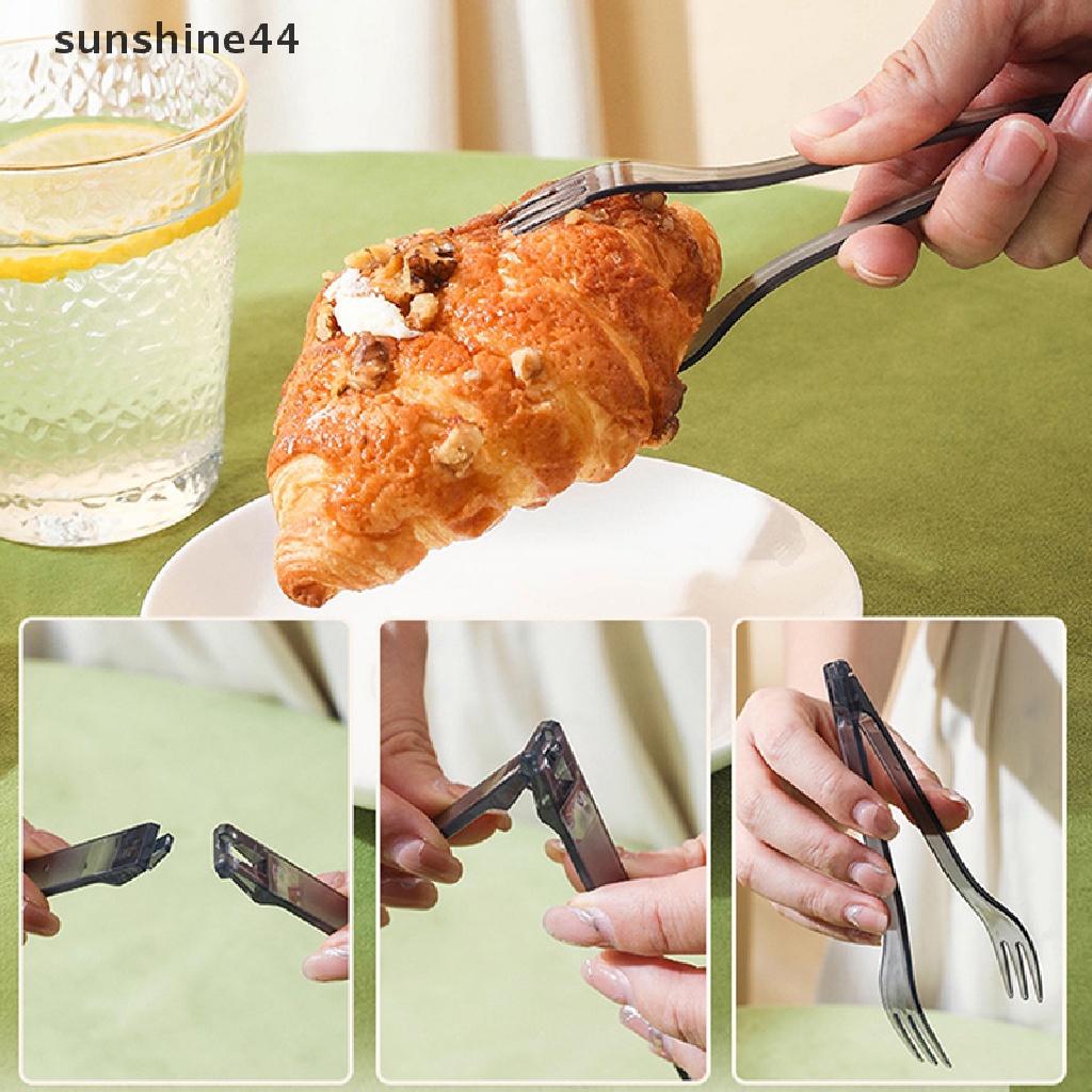 Sunshine 20Pcs/kotak Kreatif Buah Garpu Klip 2-in-1 Penghapusan Kue Klip Dessert Fork ID