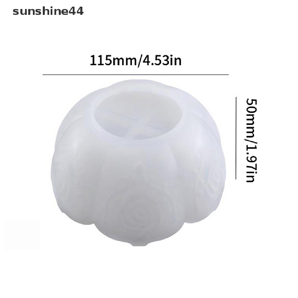 Sunshine 1Pc Cetakan Mangkuk Penyimpanan Mawar DIY Motif Bunga Storage Bowl Mirror Silicone Mold ID