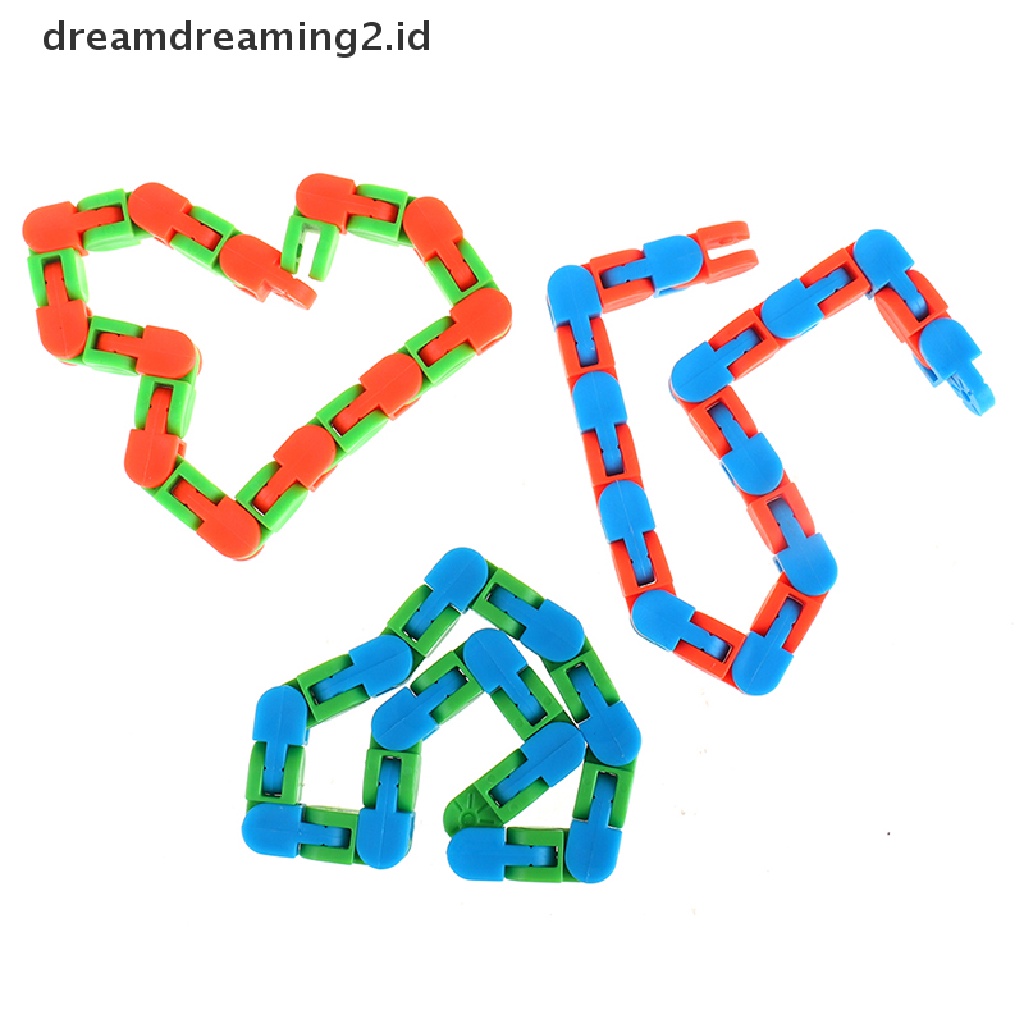 (hot) Wacky Tracks Snap and Click Mainan Anak Autism Snake Puzzles Classic Sensory Toy//