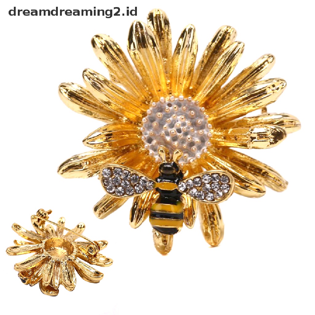 (hot) Fashion Daisy Honeybee Bros Pin Kerah Lencana Korsase Perhiasan Wanita Aksesoris   //