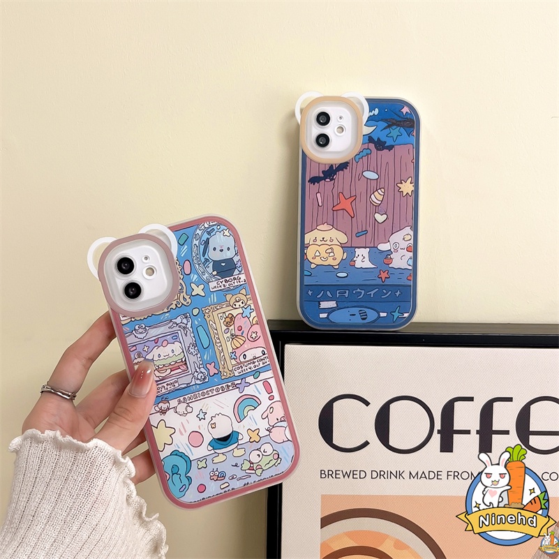 IPHONE Casing Kompatibel Untuk Iphone14 13 12 11 Pro Max X Xr Xs Max SE 8 7 6 6s Plus Motif Kartun Lucu Casing Ponsel Pelindung Kamera Shockproof Clear Bumper Soft TPU Cover Pelindung