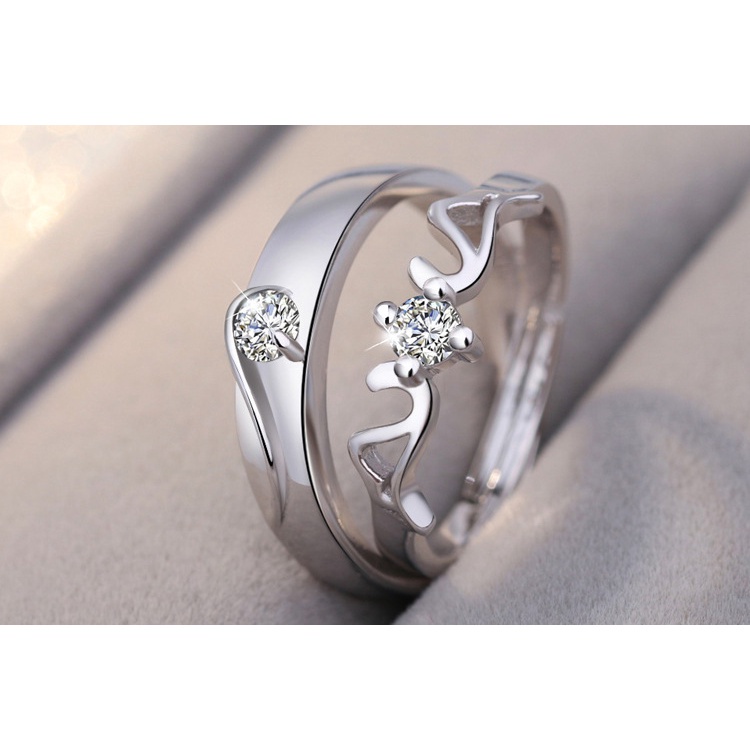 Cincin pasangan simpel/Cincin Pasangan pria Wanita Berlian/Cincin Kupu-kupu cantik