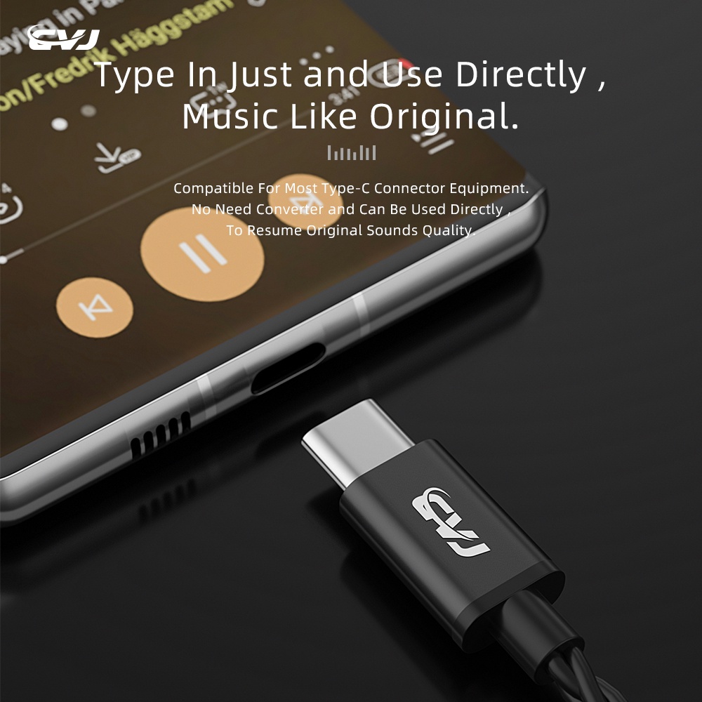 Cvj V6 TYPEC HD DAC Lossless High Fidelity Upgrade Headset Kabel Aptx Transmisi Earphone Kabel Aksesoris Untuk TRN KZ