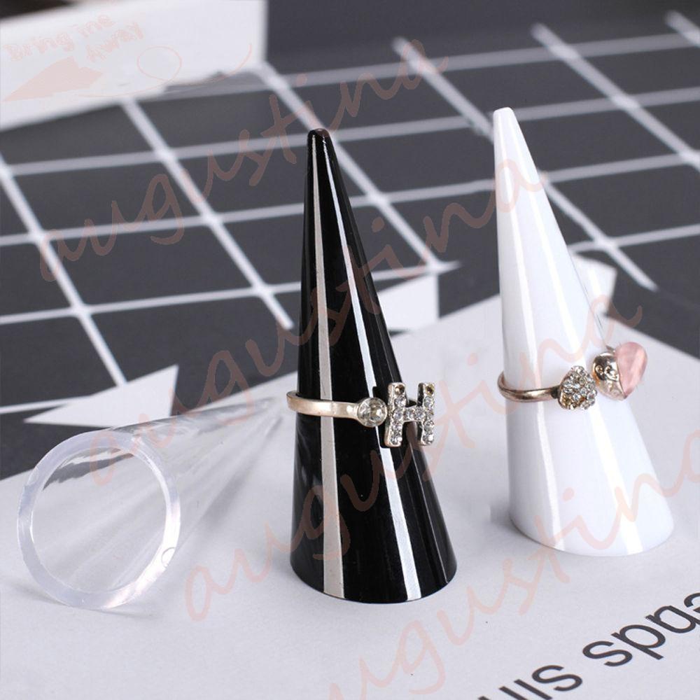 Agustinina Jewelry Show Case Portable Elegan Cone Transparan Jari Cincin Akrilik Rings Display