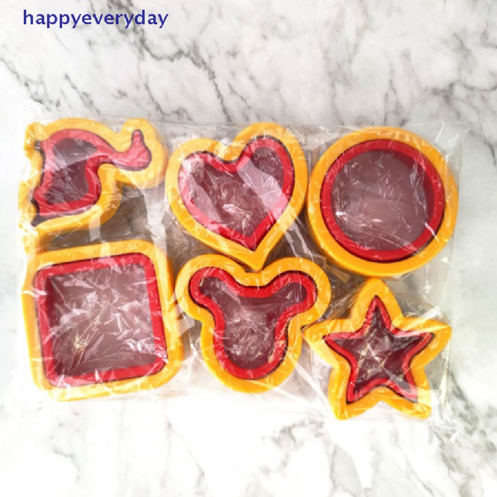 [happy] Pemotong Buah Makanan Anak Kue Kering Sandwich Mold Maker Dengan Bentuk Cetakan Roti Sayur Set Alat Bento Dapur [ID]