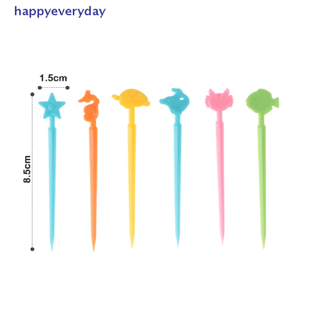 [happy] 20pcs/set Tusuk Gigi Makanan Hewan Lucu Kartun Tusuk Gigi Bento Garpu Buah [ID]