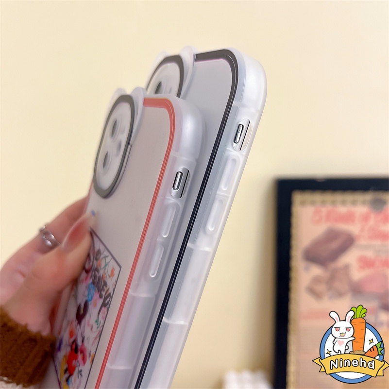 IPHONE Casing Kompatibel Untuk Iphone14 13 12 11 Pro Max X Xr Xs Max SE 8 7 6 6s Plus Kartun Mickey Mouse Simple Phone Case Bening Lembut Pelindung Lensa Bumper Shockproof Cover Pelindung