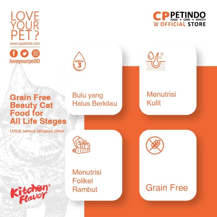 Kitchen Flavor GF Beauty Cat Food For All Stages 1,5Kg CPPETINDO Nafa Shop 168