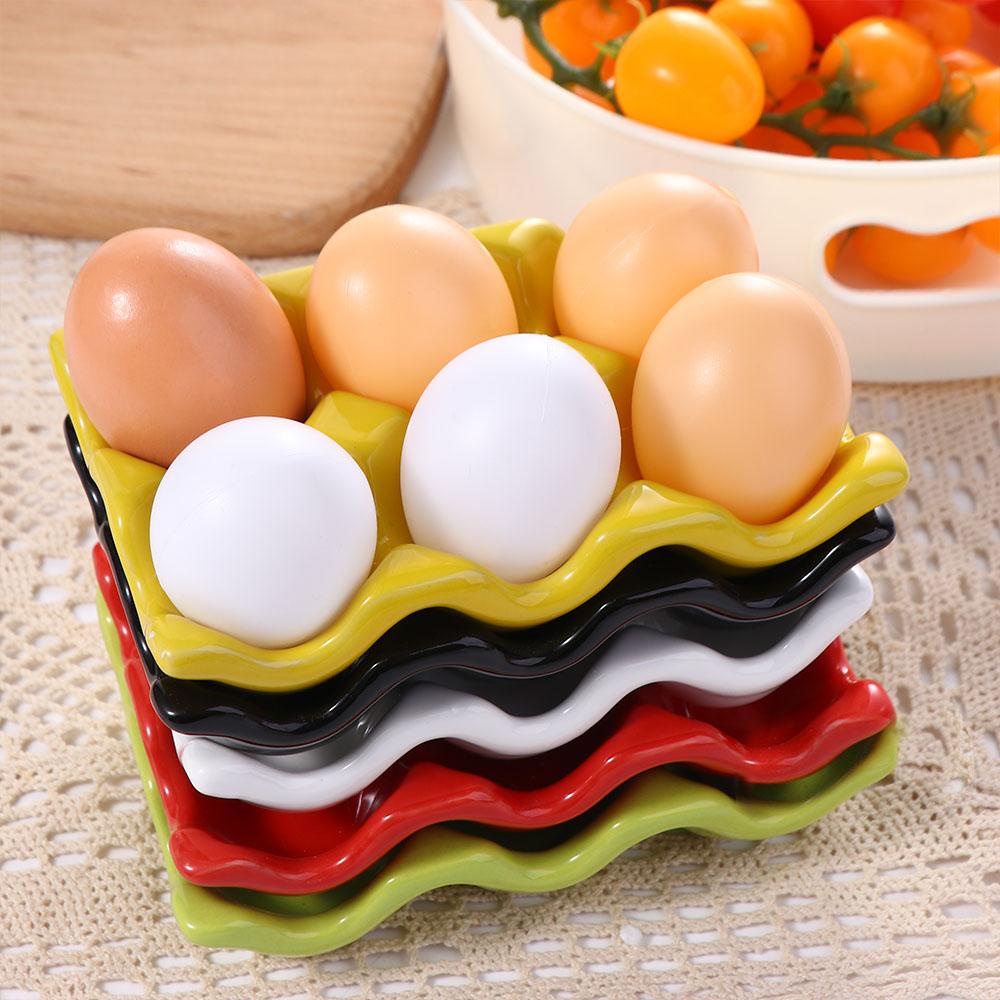 Rebuy Eggs Tray DIY Xmas Craft Porcelain Dapur Rebus Telur Saji Rak Penyimpanan Piring