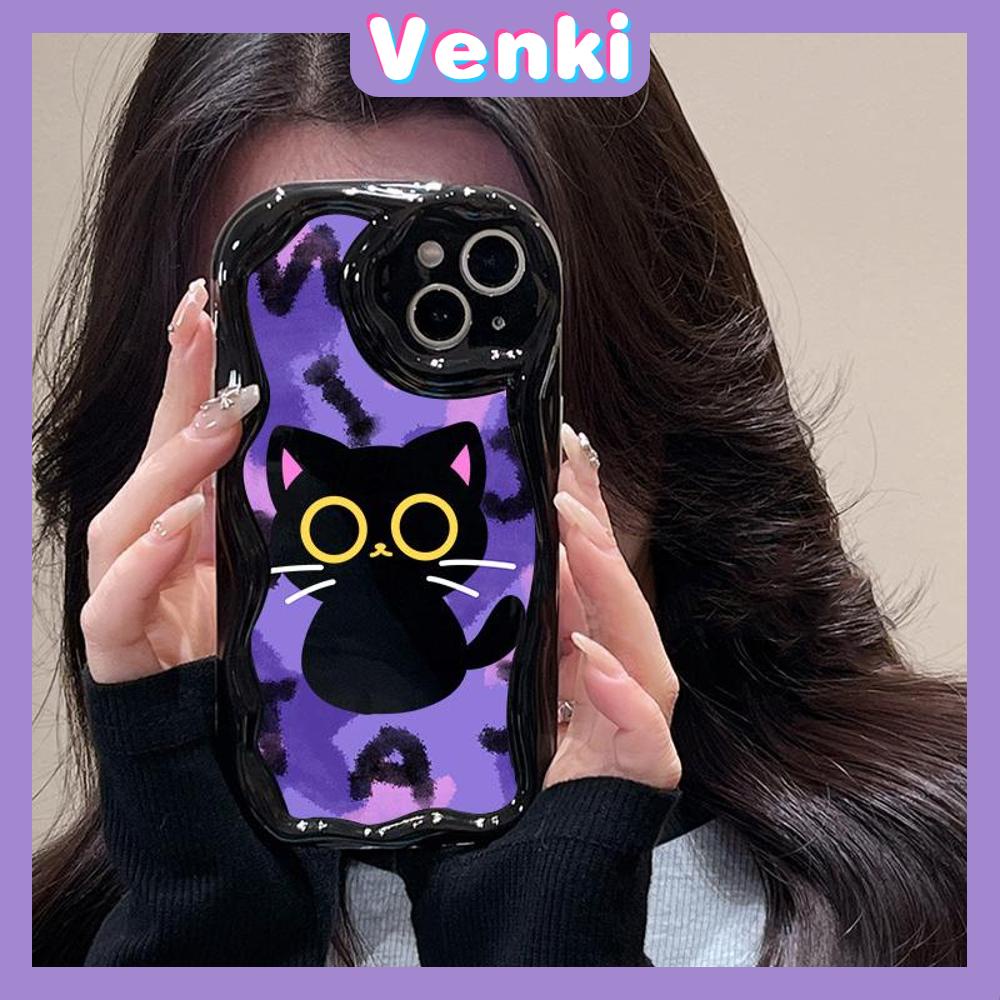 Case iPhone 11 Pro Max TPU Soft Glossy Curved Wave Case Cute Cartoon Cat Camera Protection Shockproof For iPhone 14 13 12 11 Plus Pro Max 7 Plus X XR