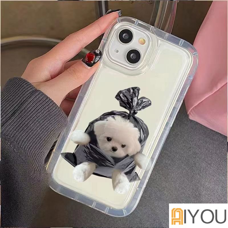 IPHONE Casing Transparan Anjing Dan Kucing Lucu Kompatibel Untuk Iphone14 13 12 11 Pro XS Max Soft Phone Casing XR X8 7 6 6S Plus Silikon TPU Shockproof Cover