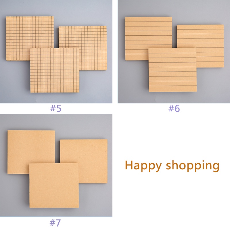 80 Lembar Sederhana Persegi Sticky Notes Mahasiswa Portable Mini Blank Kraft Paper Memo Pad