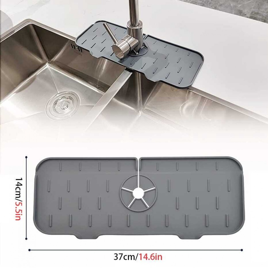 Tatakan Sabun Keran Air Wastafel Pad Silicone Faucet Splash Proof