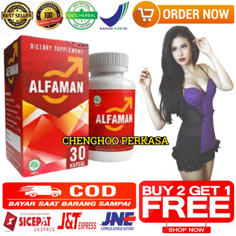 100% ORIGINAL Alfaman Suplemen Herbal Obat_Kuat Peningkat Stamina Vitalitas Pria