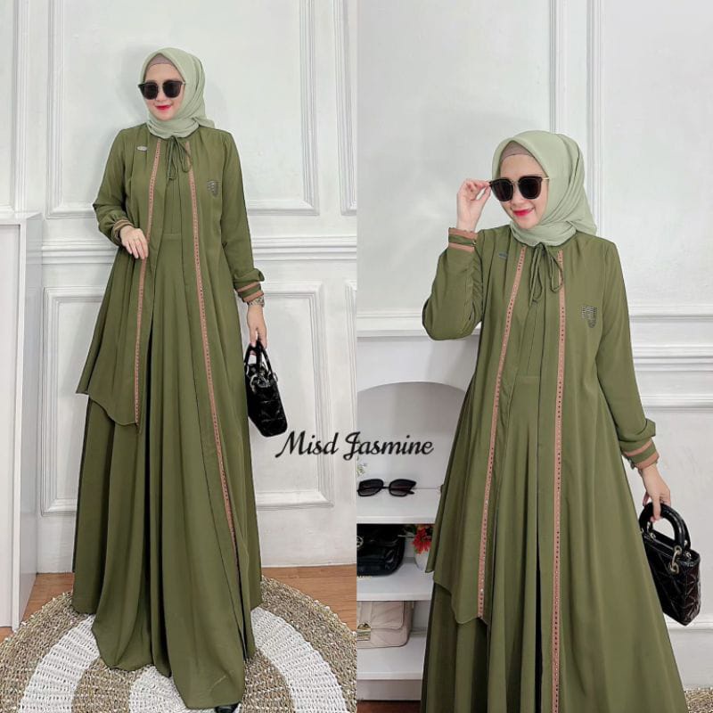 GAMIS STORE - Miss Jasmine Maxy Gamis Wanita Muslimah OOTD Lebaran Casual Daily Matt Ceruty Babydoll Premium