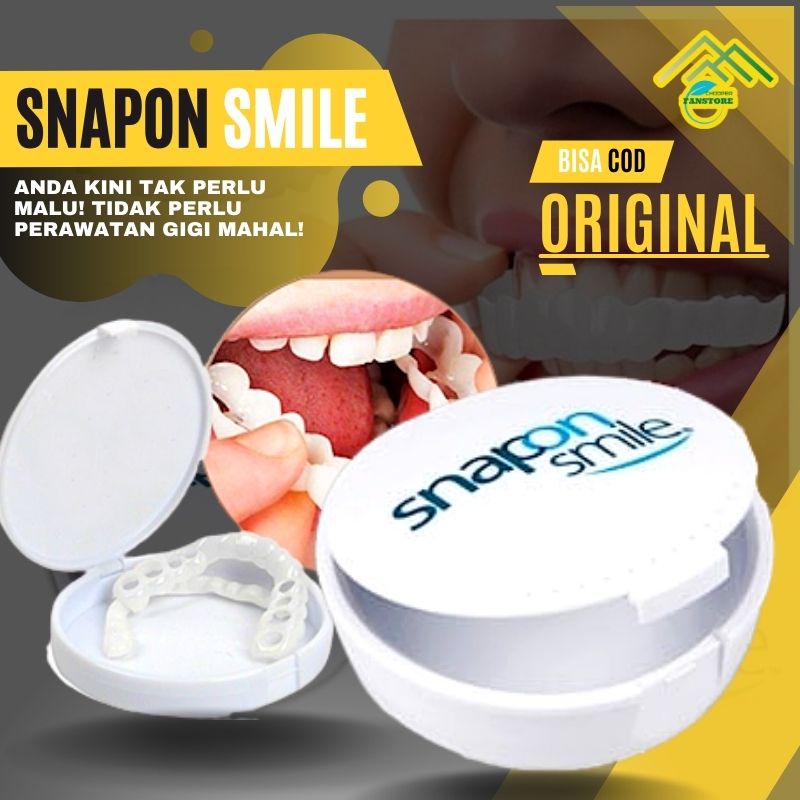 Snap On Smile Gigi Palsu Instan 1 Set Atas Bawah Gigi Palsu Silikon Penambal Gigi Berlubang Ompong CP4