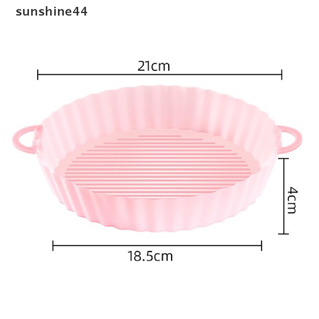 Sunshine 21 cm Air Fryers Oven Baking Tray Fried Chicken Basket Mat AirFryer Silikon Pot Bulat Pengganti Pria Grill Pan Aksesoris ID