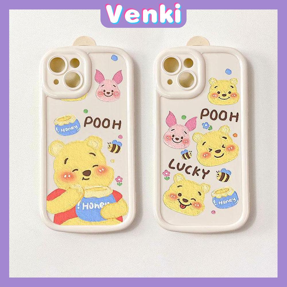 Case for iPhone 11 Soft TPU Glossy Round Edges Case Cute Cartoon Honey Bear Camera Protection Shockproof For iPhone 14 13 12 11 Pro Max 7 8 Plus X XR