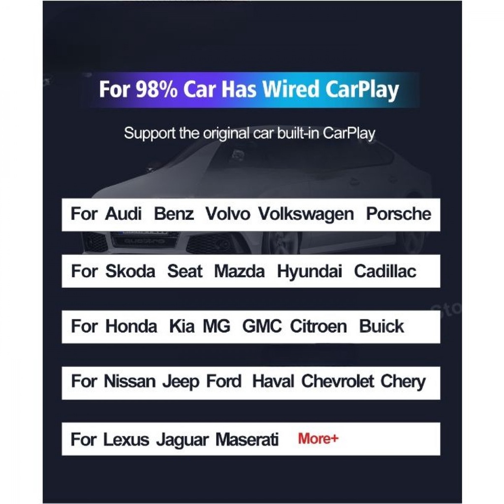 Head Unit Mobil CarPlay AI Box Wireless Bluetooth 4/64GB Android 11