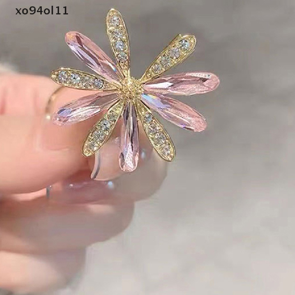 Xo Korea Kristal Kaca Bunga Daisy Bros Perempuan Sederhana Bros Jas Mantel Aksesoris Perhiasan Pernikahan Kasual Broche Hadiah Anti Slip Pin Untuk Jas OL