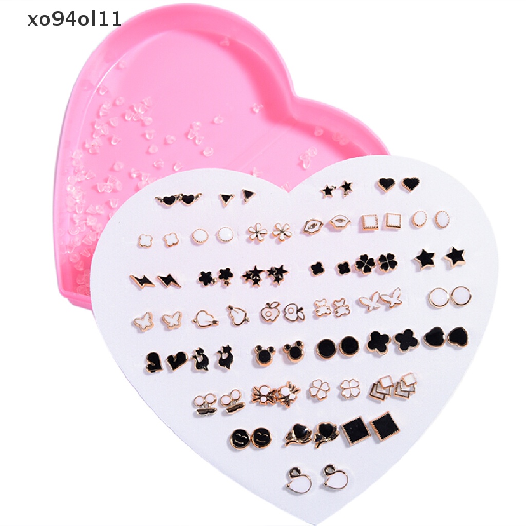 Xo 36pasang Fashion Wanita Gadis Kristal Diamante Bunga Stud Anting Set Perhiasan OL