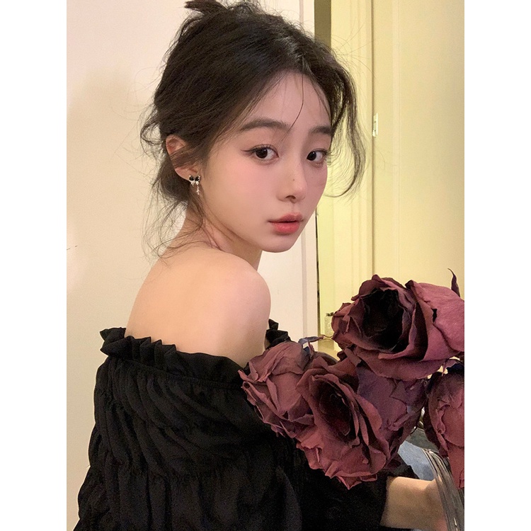Manis Dan Keren Retro Hitam Kupu-Kupu Liu Su Anting-Anting Manis Fashion Anting-Anting