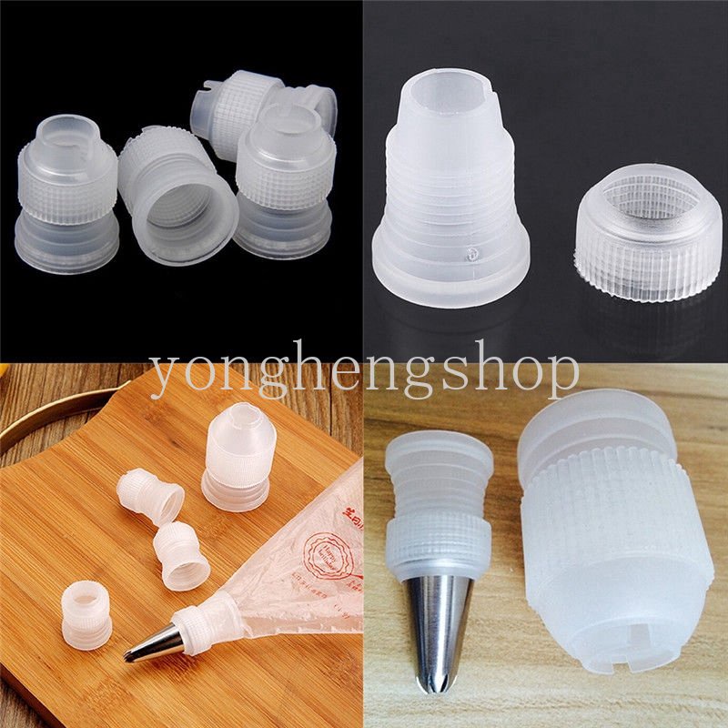 10pcs/set Konverter Mulut Dekorasi Plastik Icing Piping Tip Adaptor Kembang Gula Pastry Tips Konektor Nozzle Baking Kue Alat Dekorasi