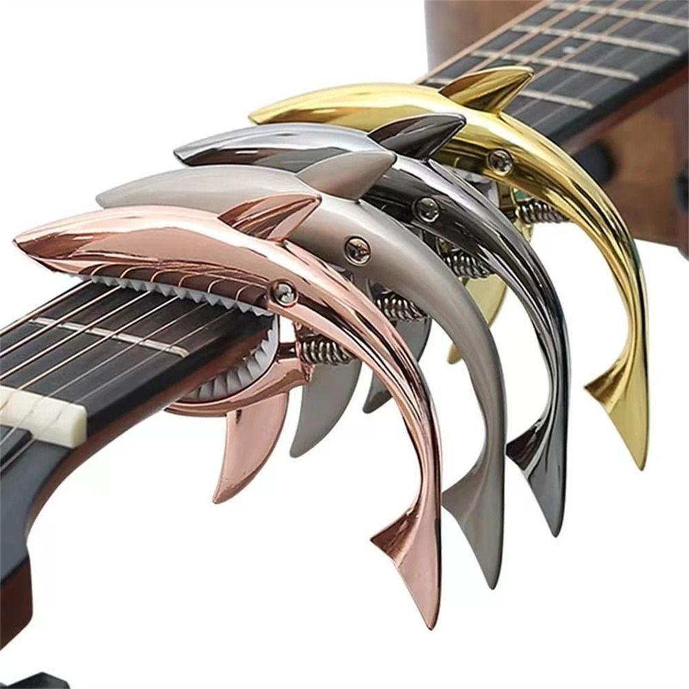 AUGUSTINA Capo Gitar Universal Aksesoris Gitar Zinc Alloy Acoustic Tuner Quick Change Clamp Gitar Listrik Capo Hiu