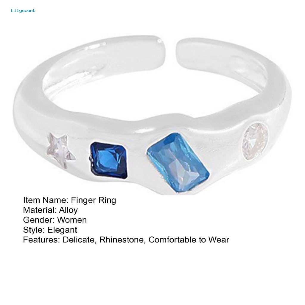 Lilyscent Hypoallergenic Cincin Perempuan Fashion Perhiasan Berlian Imitasi Warna-Warni Tertanam Women Ring New Trend