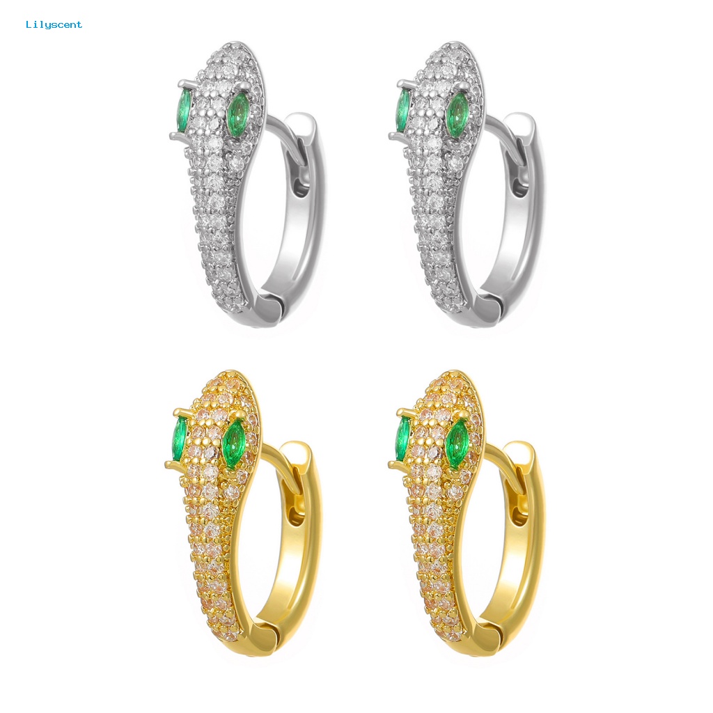 Lilyscent 1pasang Anting Berlian Imitasi Friendly Untuk Wanita Anting Berlian Imitasi Perhiasan Pernikahan Warna Vibrant