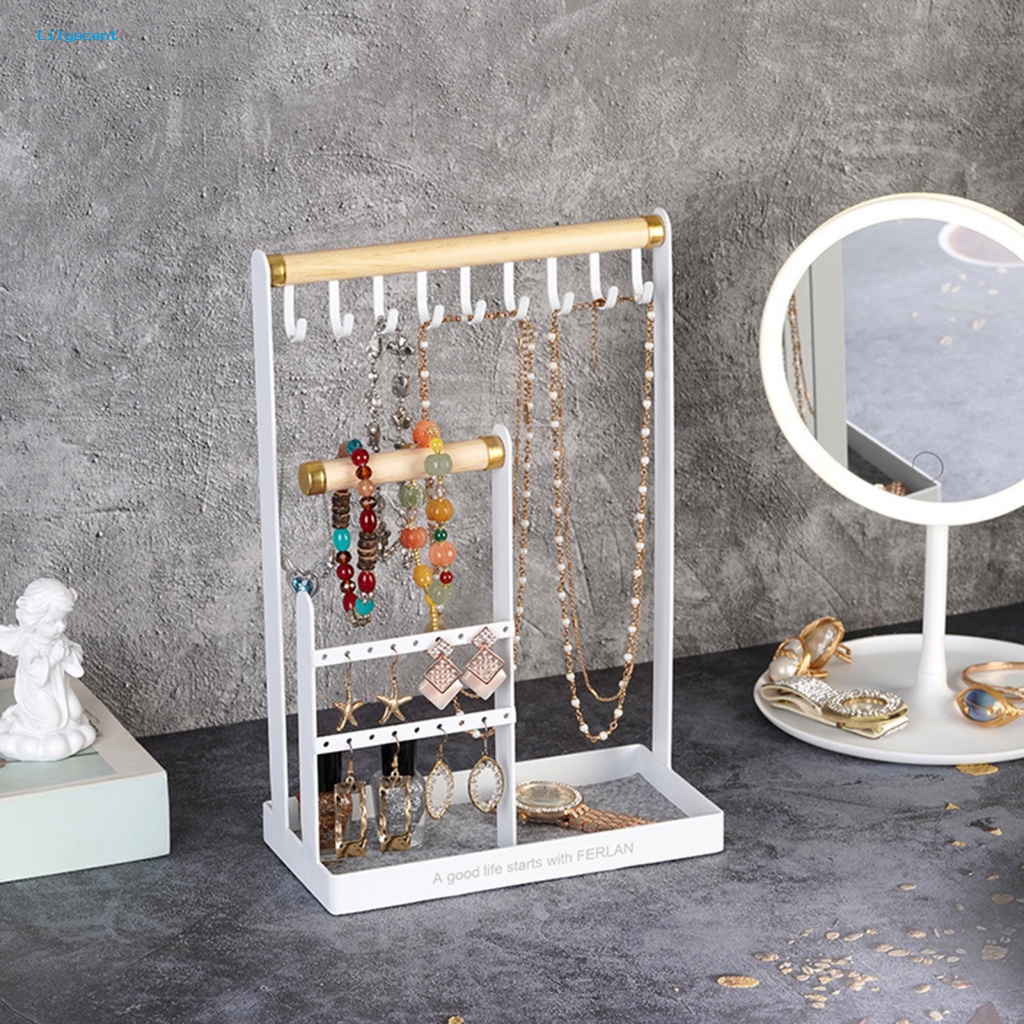 Lilyscent Tahan Aus Rak Display Perhiasan Perlengkapan Rumah Aksesoris Rambut Kalung Anting Organizer Rack Heavy Duty