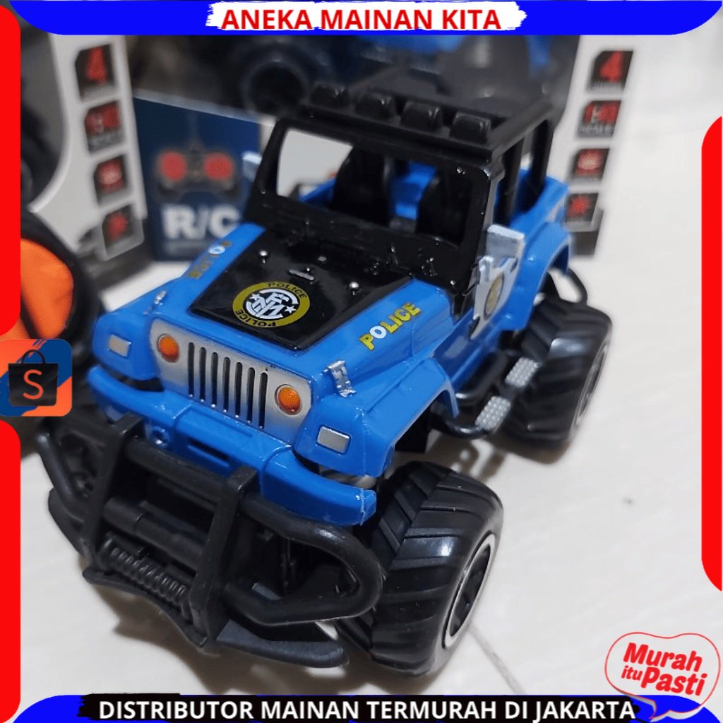 PROMO MAINAN ANAK MOBIL REMOTE CONTROL POLISI JEEP RC CAR ROCK CRAWLER  PATROLI POLICE JIP REMOT KONTROL