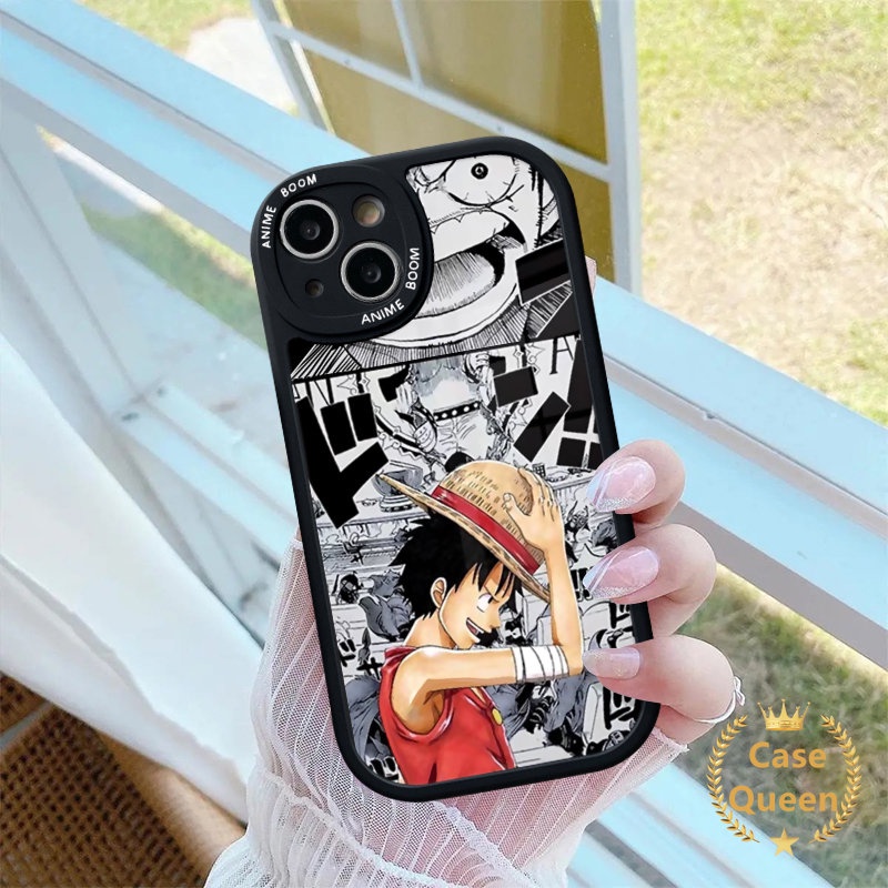 Trendy Lucu Anime One Piece Kartun Luffy Phone Case Kompatibel Untuk IPhone XR 11 14 12 13 Pro Max 8 6s 6 7 plus X XS Max SE 2020 Lembut Tpu Back Cover