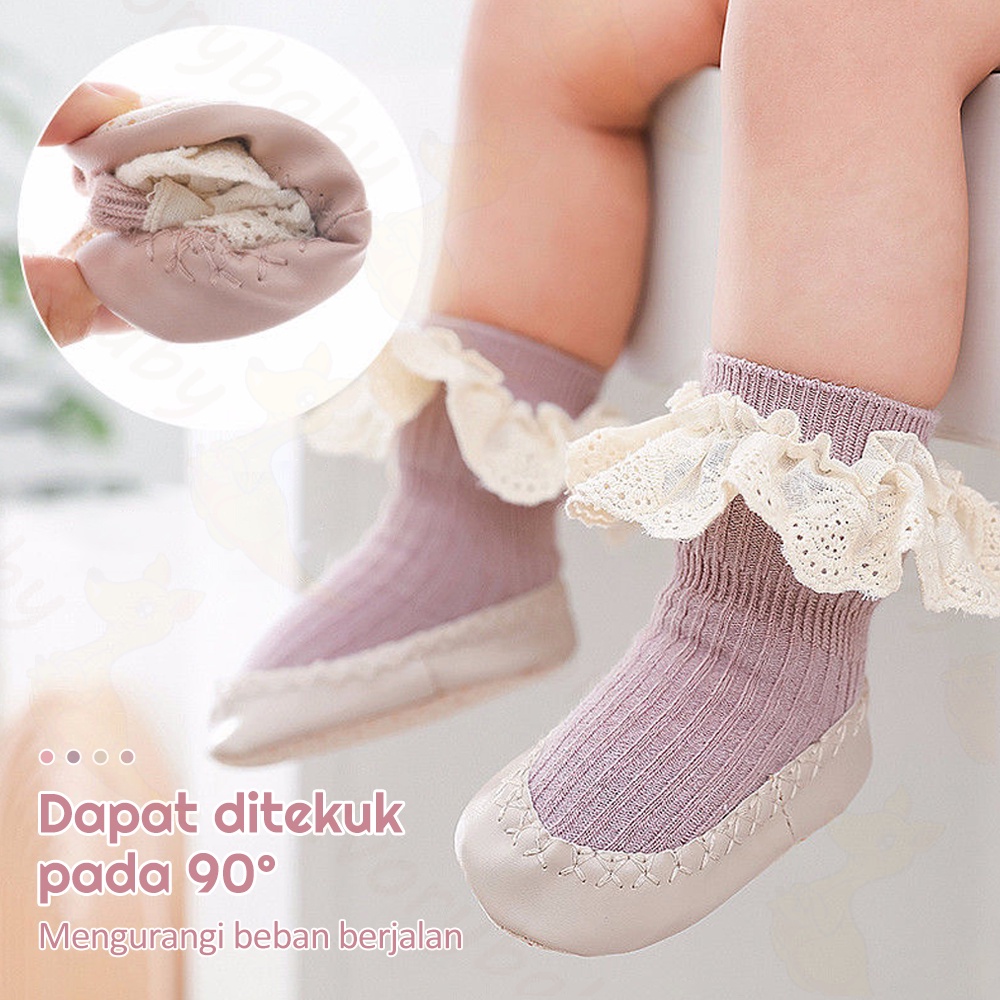 Ivorybaby 0-2 thn Sepatu bayi prewalker anti slip kaos kaki bayi lucu