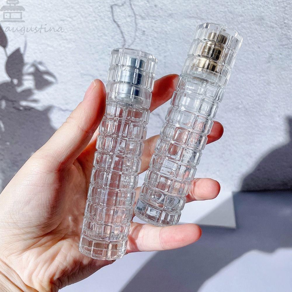 Botol Parfum Kaca Agustina Kosong Emas Perak Travel Portable Perfume Press Bottle Atomizer Mist Wadah Kosmetik