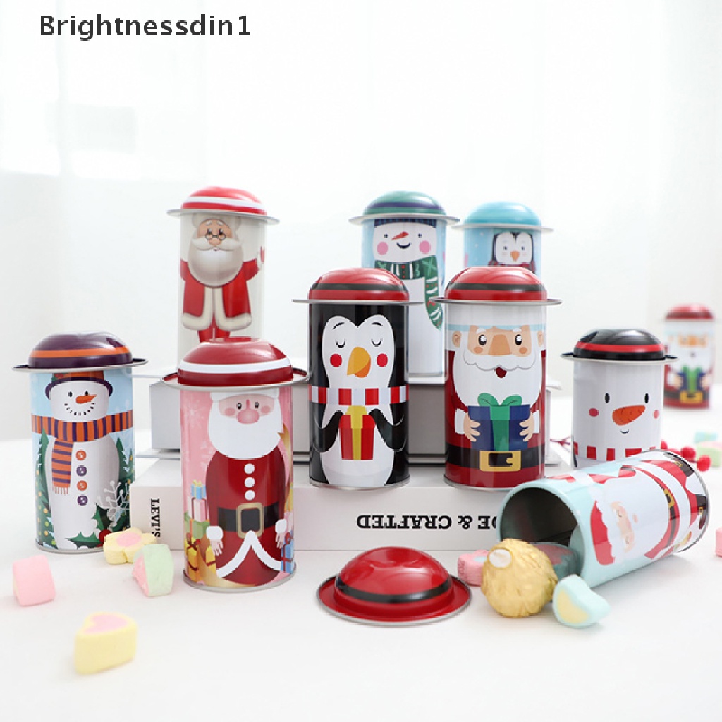 [Brightnessdin1] 1pc Natal Permen Tinplate Box Penyimpanan Dapat Pesta Permen Kaleng Anak Hadiah Butik