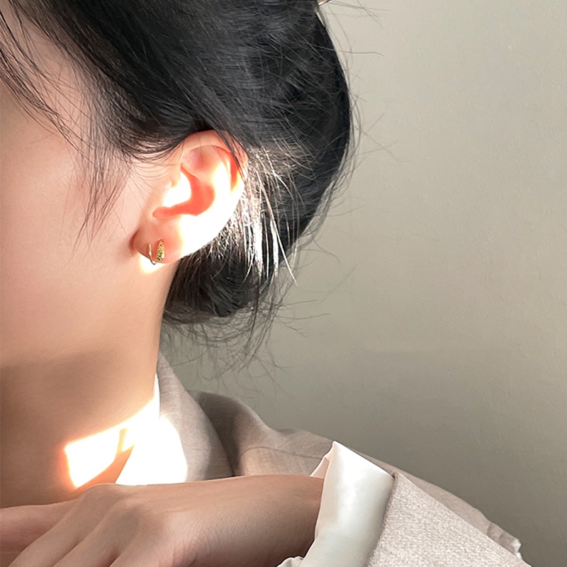 Papaozhu Sederhana S925 Perak Spiral Kait Anting Untuk Wanita Perempuan Trendi Bentuk Ular Cuff Earring Temperamen Anti Alergi Aksesoris Telinga Pakaian Sehari-Hari