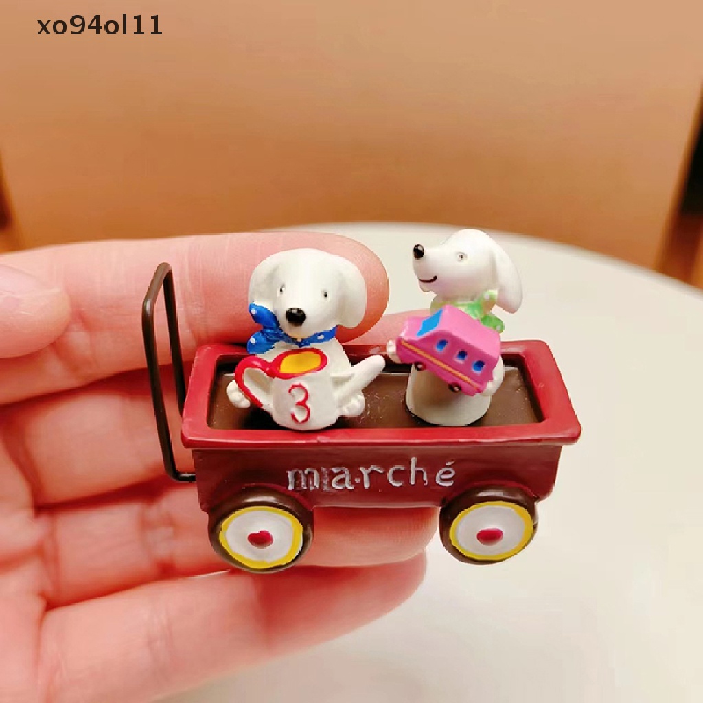 Xo 1Pc 1: 12rumah Boneka Miniatur Hewan Motor Anjing Model Kereta Dorong Microlandscape Outdoor Dekorasi Pemandangan Hidup Mainan Aksesoris Rumah Boneka OL