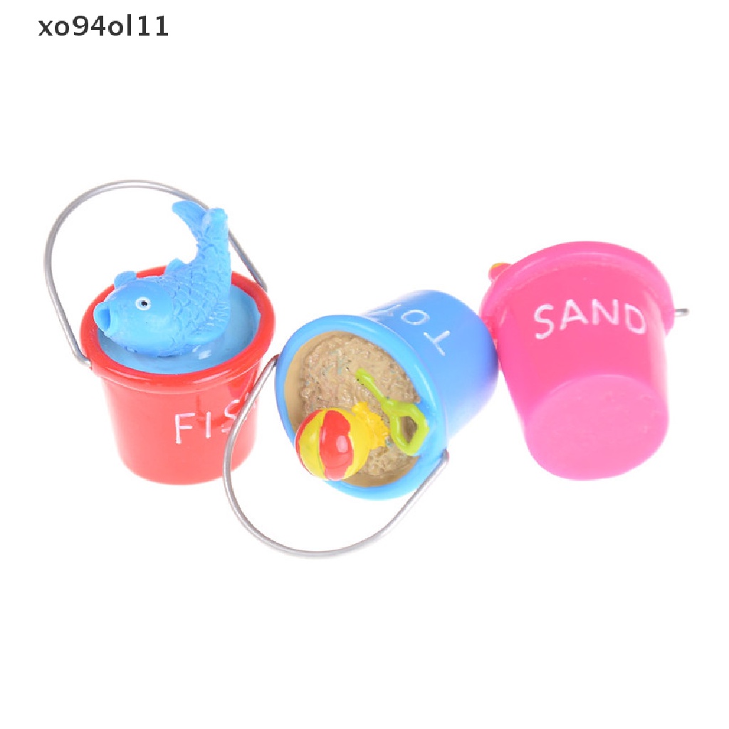 Xo1:12rumah Boneka Miniatur DIY Model Mainan Aksesoris Adegan Pantai Bucket Ornamen OL