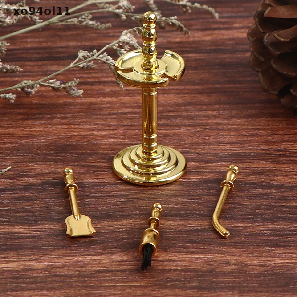 Xo 4Pcs Holder Display Alat Pembersih Miniatur Bahan Alloy Untuk Dekorasi Rumah Boneka1Per12 OL