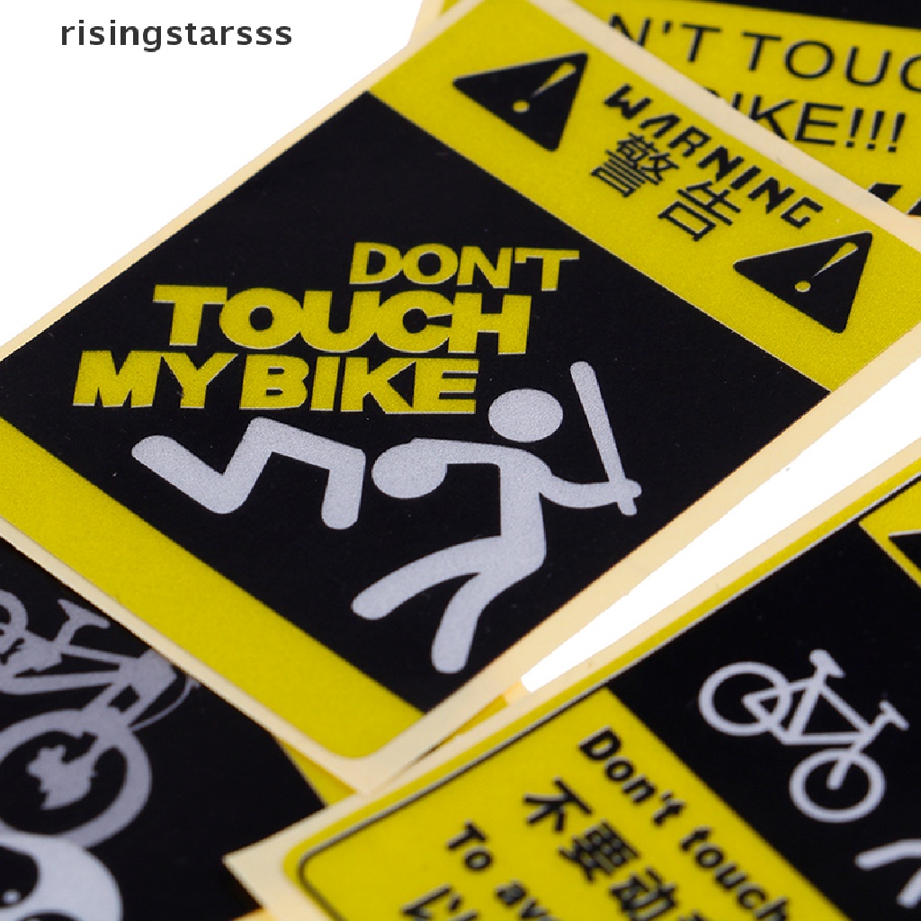 Rsid Span-new DONT TOUCH MY BIKE Sepeda Stiker Peringatan Hias Waterproof Decal Kuning  Sepatu Jelly