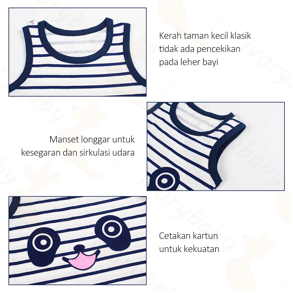 Ivorybaby Pakaian bayi anak set Baju anak tanpa lengan Baju tidur bayi anak